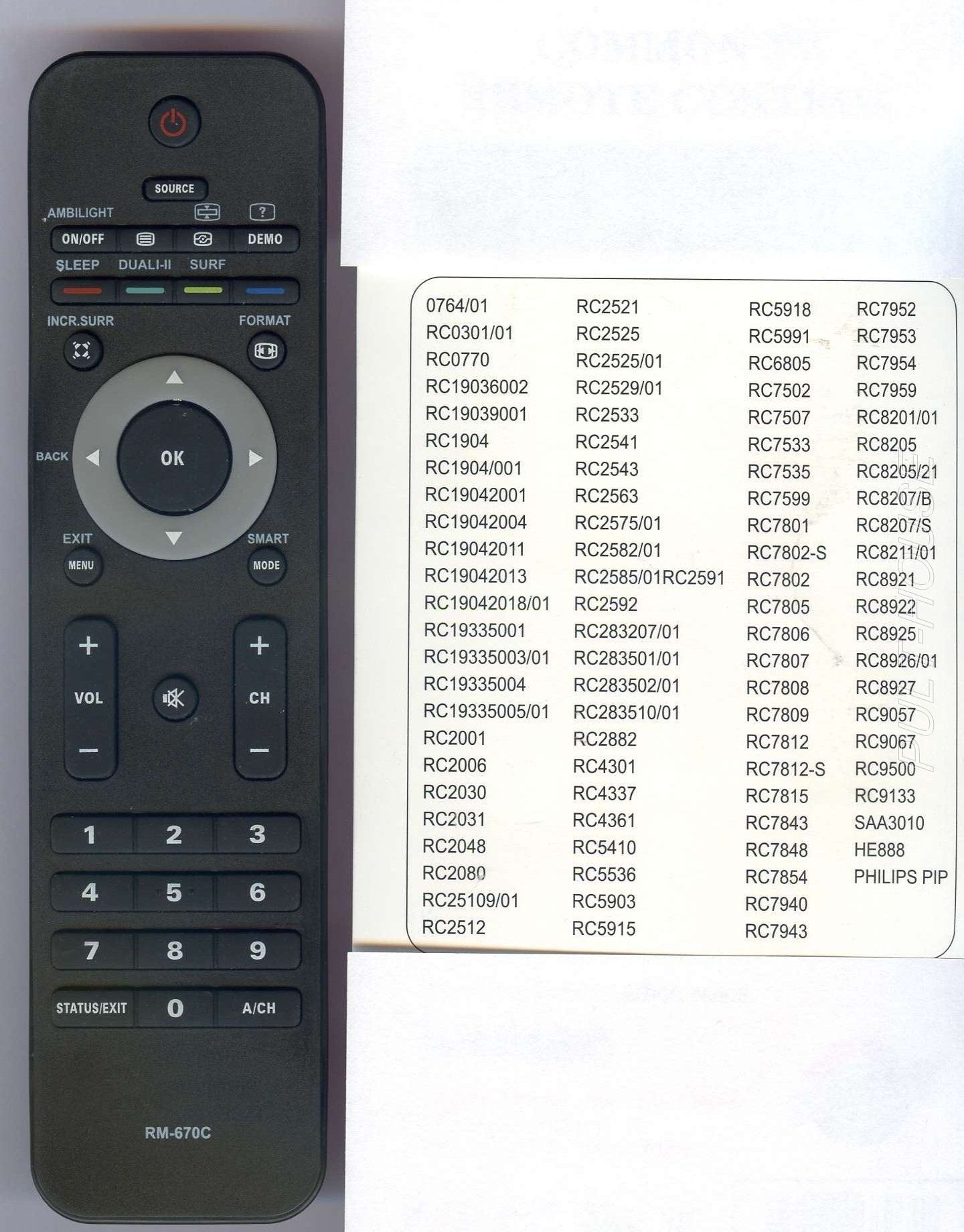 Дистанционно управление PHILIPS RM-670C LCD
